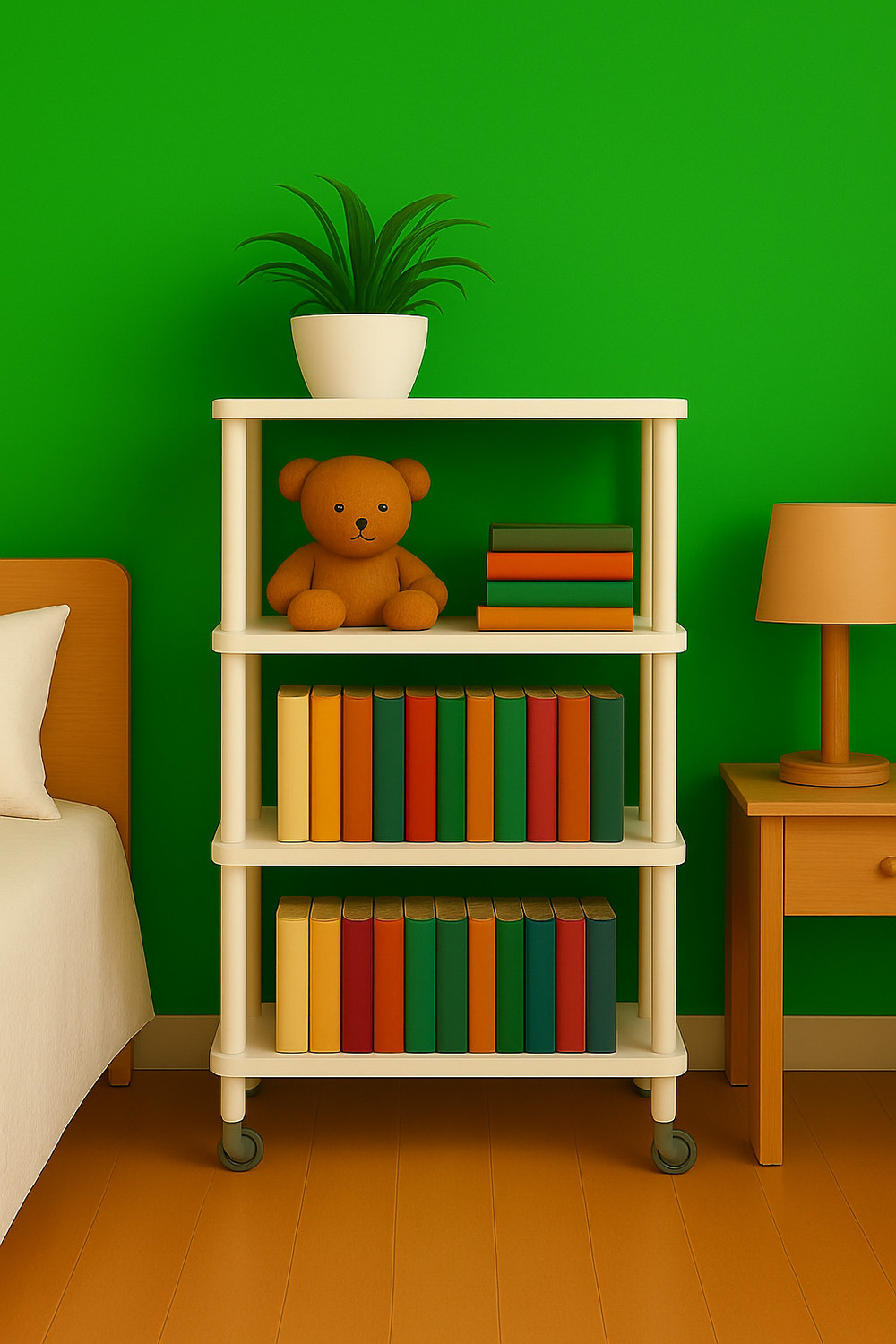 Image of FORKTAIL MR-002 Light Oak 5-Layer Ladder Bookshelf Engineered Wood Open Book Shelf (Finish Color - light oak, DIY(Do-It-Yourself))