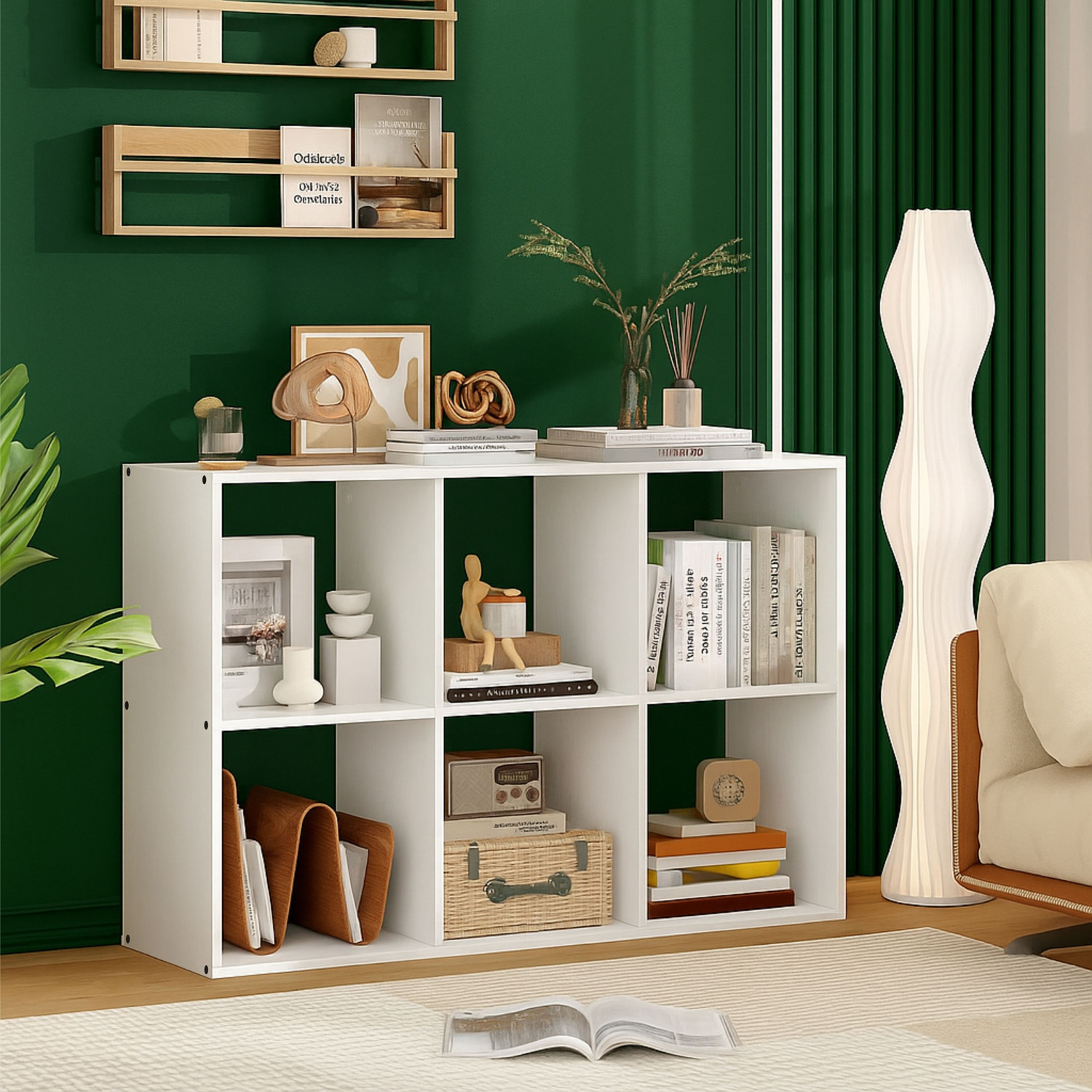 Image of MAXTID Plastic Semi-Open Book Shelf (Finish Color - White, DIY(Do-It-Yourself))