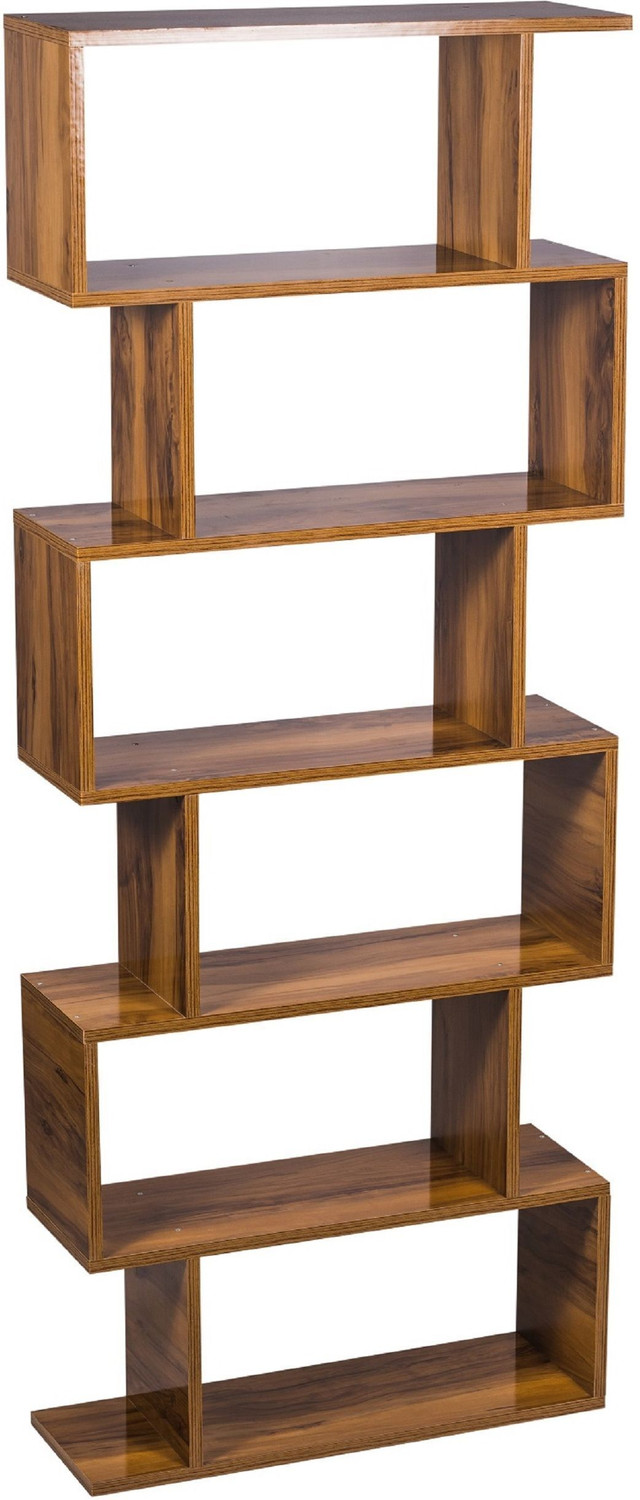 Image of FORKTAIL MR-002 Light Oak 5-Layer Ladder Bookshelf Engineered Wood Open Book Shelf (Finish Color - light oak, DIY(Do-It-Yourself))