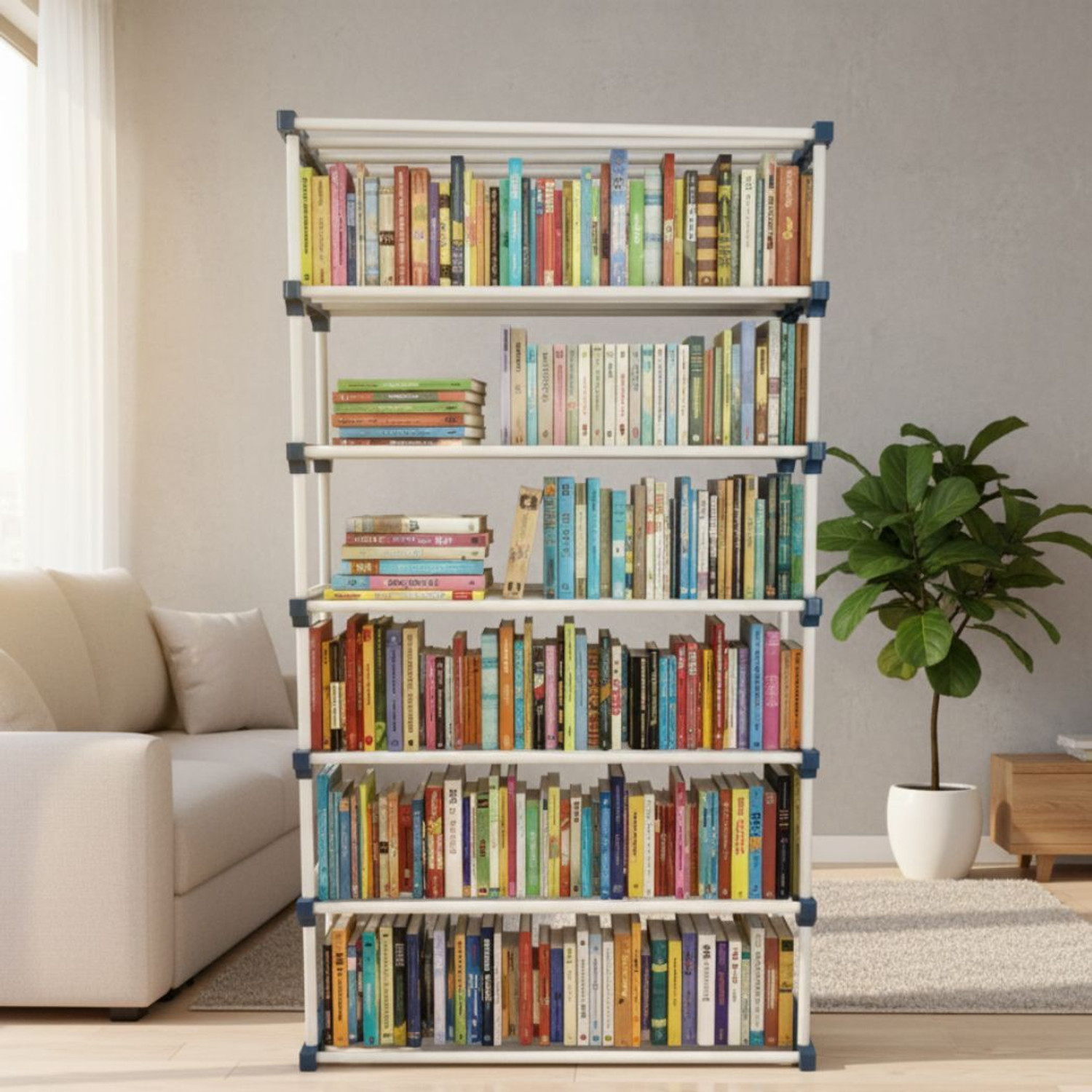Image of Eemway Metal Open Book Shelf (Finish Color - black, DIY(Do-It-Yourself))