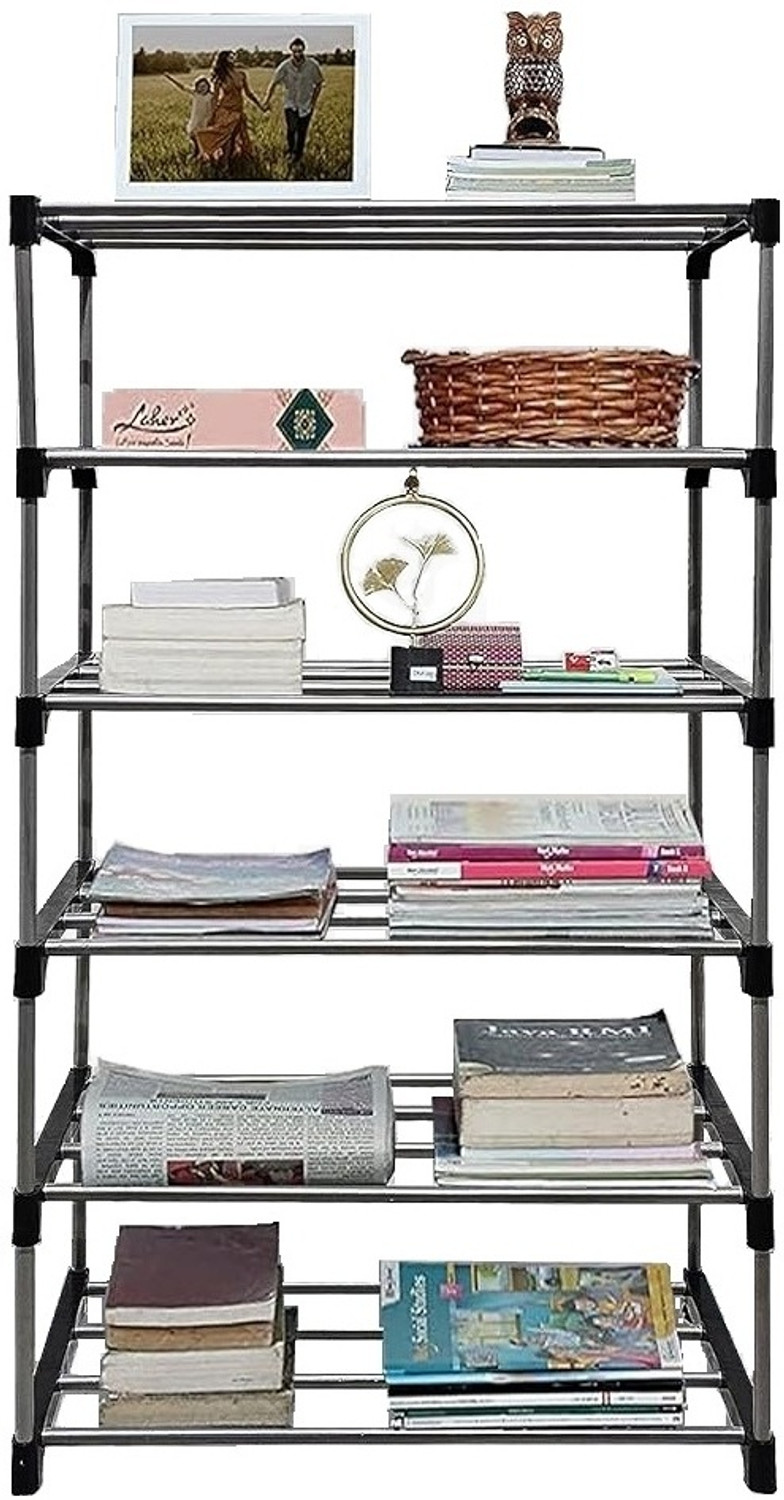 Image of Eemway Metal Open Book Shelf (Finish Color - black, DIY(Do-It-Yourself))