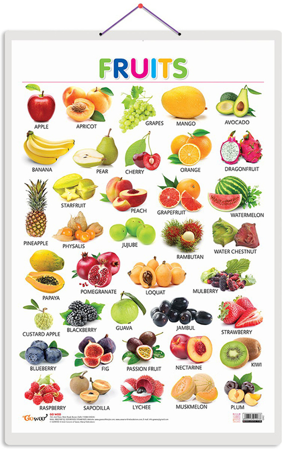 Image of Prakash Books India Private Limited Fruits Chart - By Miss & Chief (English, Paperback, unknown)