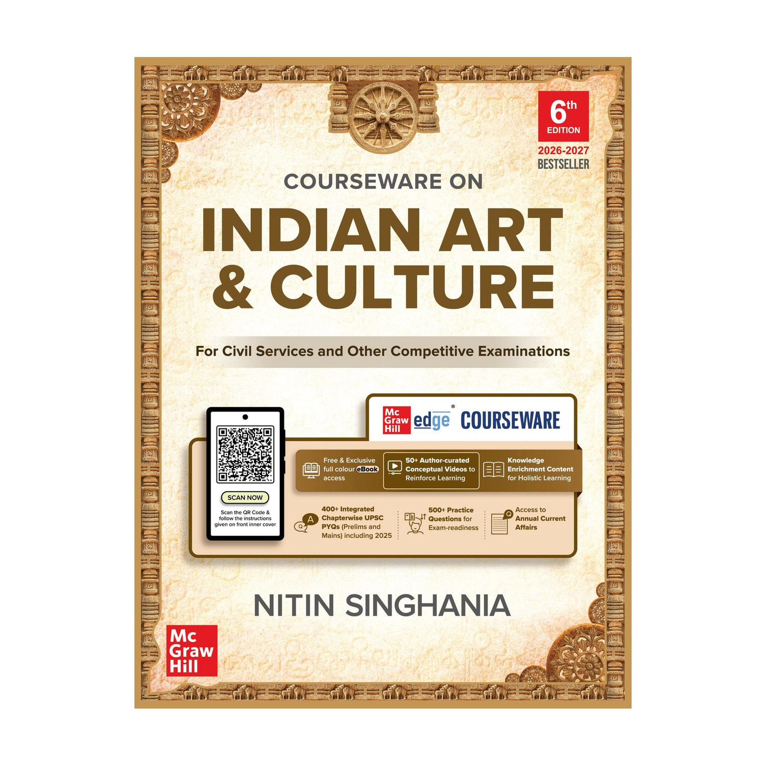 Indian Art and Culture, 6e by Nitin Singhania (IAS) for UPSC CSE 2026 | 400+ Solved Previous Years Questions (2013-2025) | 500+ CBT-based Practice Questions | 50+ Author Videos