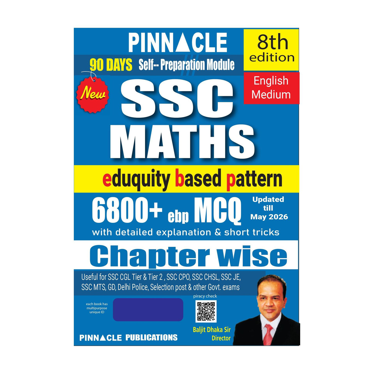 PINNACLE PUBLICATIONS SSC Maths 6800+ MCQ Book 8th Edition - Image 1