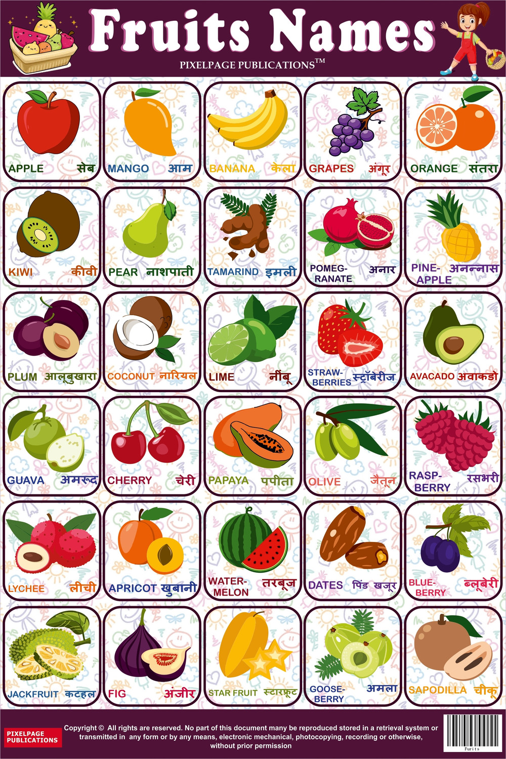 Image of Prakash Books India Private Limited Fruits Chart - By Miss & Chief (English, Paperback, unknown)