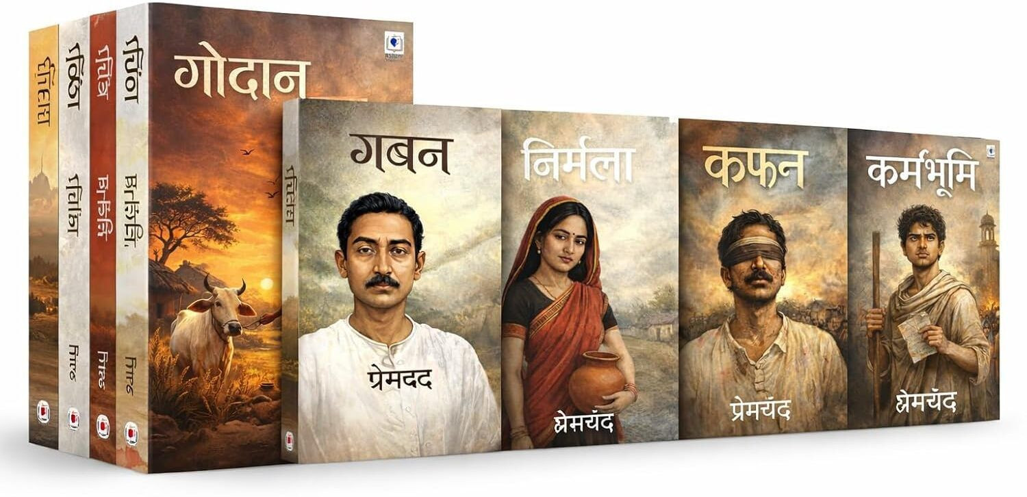 Image of RSBDV Dolphin Premchand Hindi Novels Set - Godan, Gaban, Nirmala, Kafan, Karmabhoomi, 5 Books Collection (Premchand Hindi Novels (Paperback, PremChand)