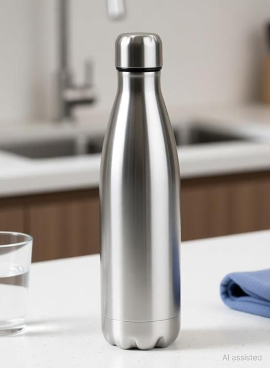 Image of Danae Insulated Hot and Cold Water Bottle Leak-Proof & BA Free 1000 ml Stainless Steel Bottle (Pack of 1, Silver)