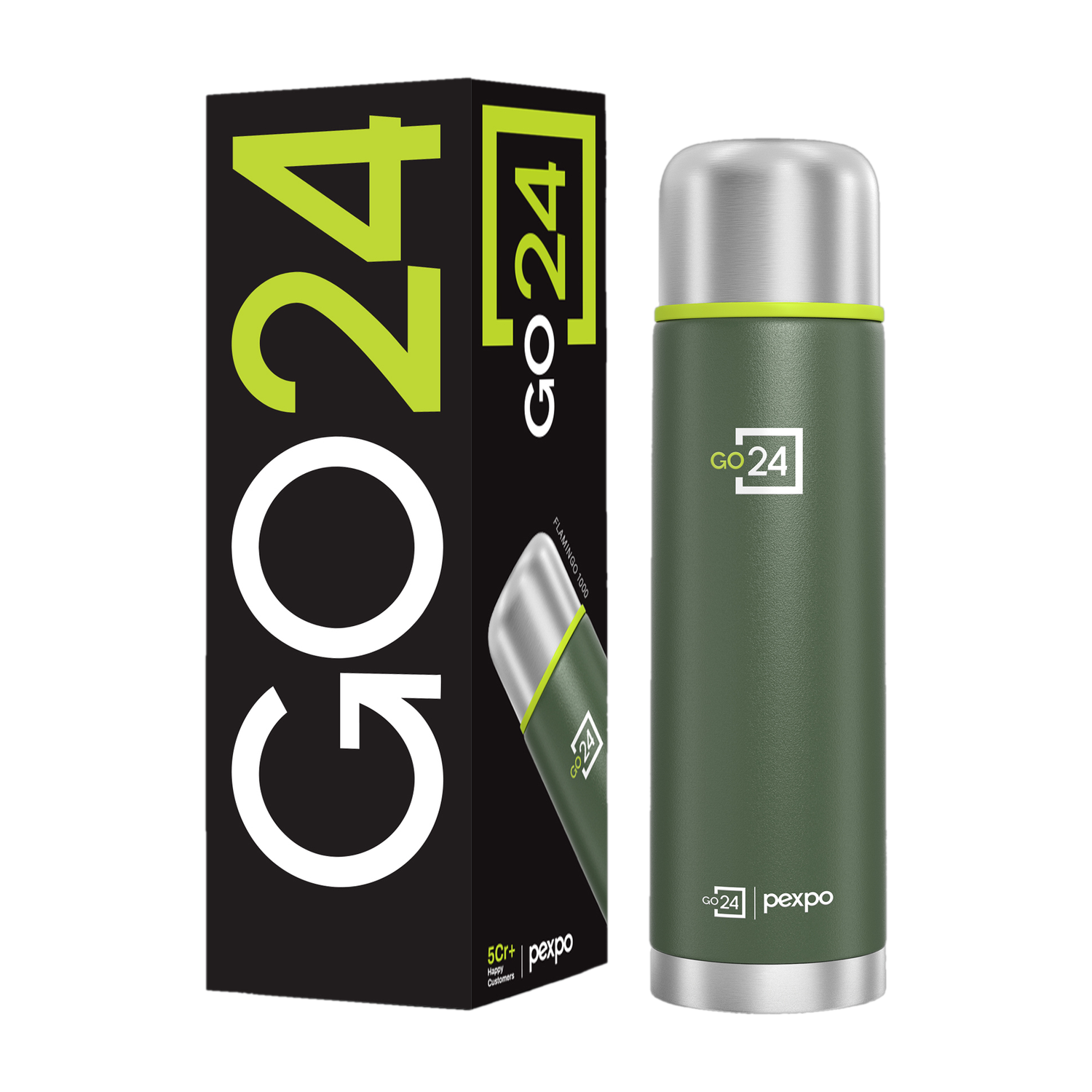 Go24 1000 ml Thermosteel Flask - Image 1