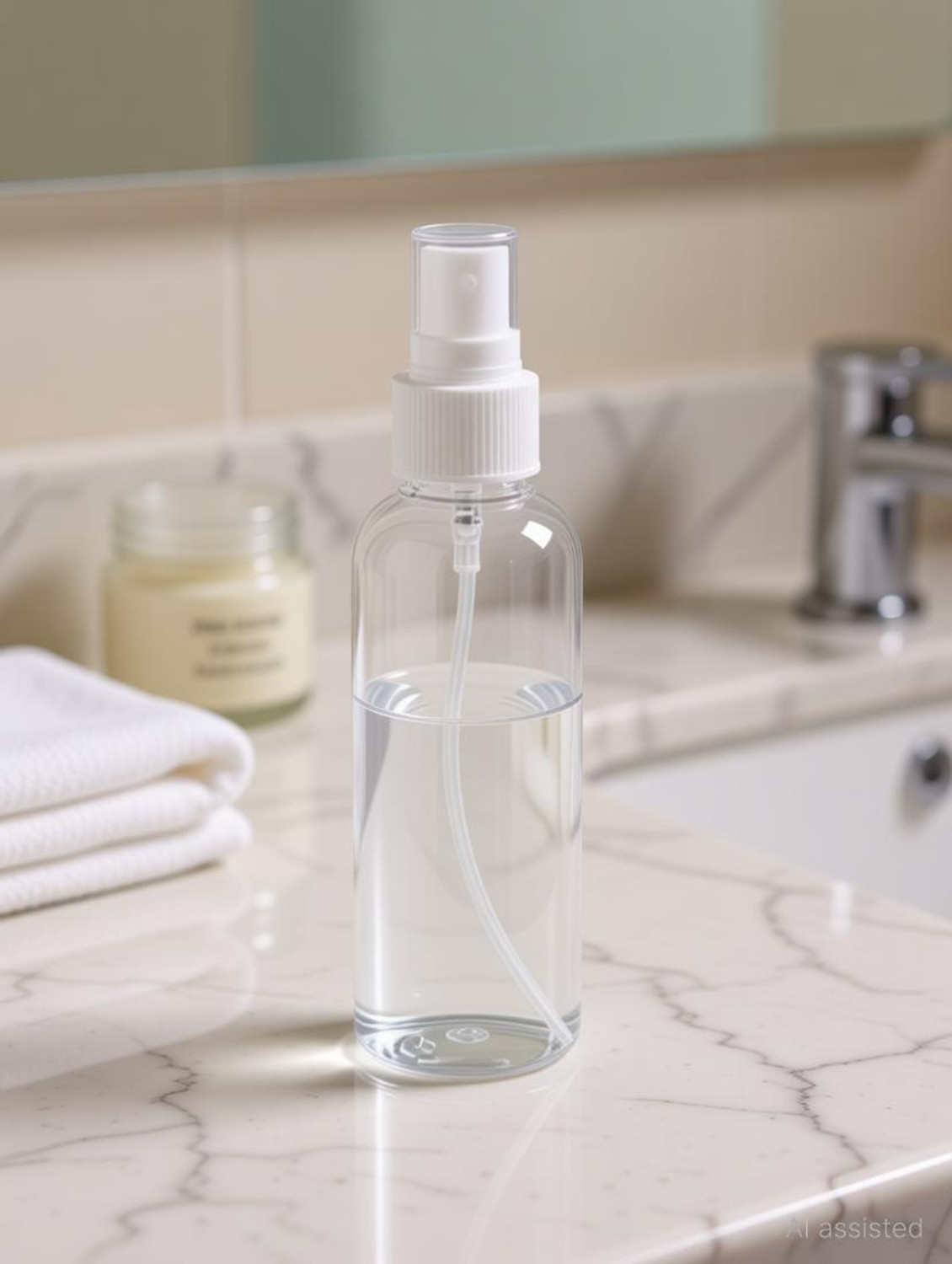 PSA Store 50ml Plastic Spray Bottle (Pack of 4, Clear) - Image 1