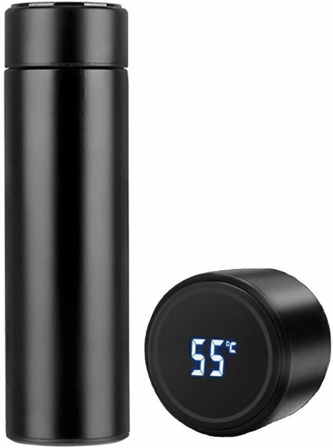 Image of Provo Stainless Steel Vacuum Flask Set with 3 Steel Cups 500 ml Steel Flask (Pack of 1, Black)