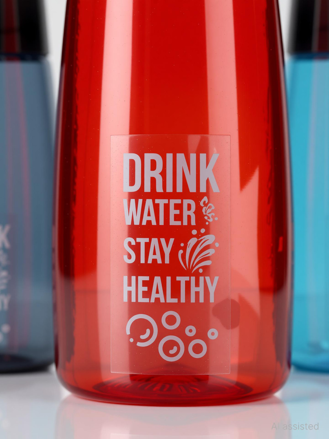 Image of 2Seven water bottle with glass for fridge 6pc 1000 ml Plastic Bottle With Drinking Glass (Pack of 6, Multicolor)