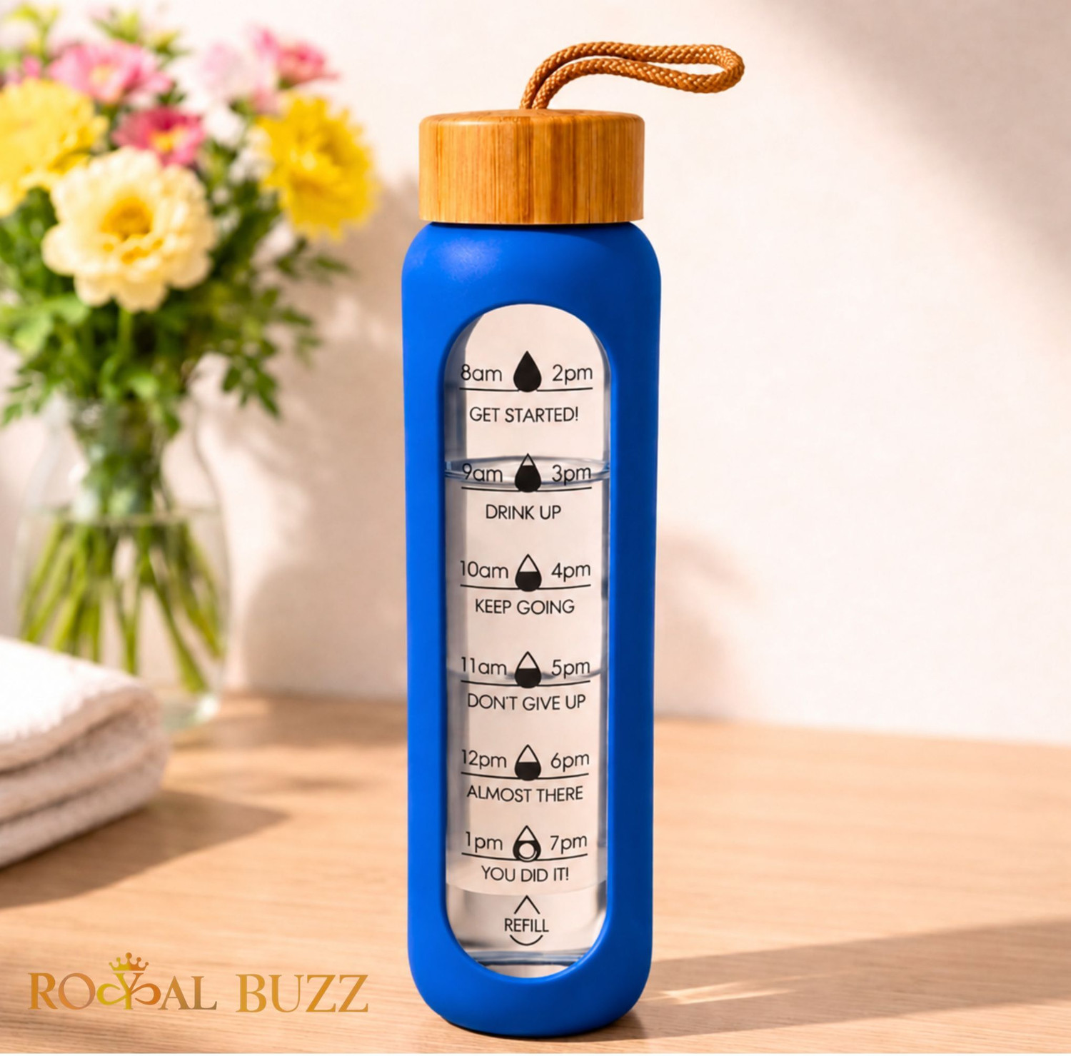 Royal Buzz 1L Borosilicate Glass Water Bottle - Image 6