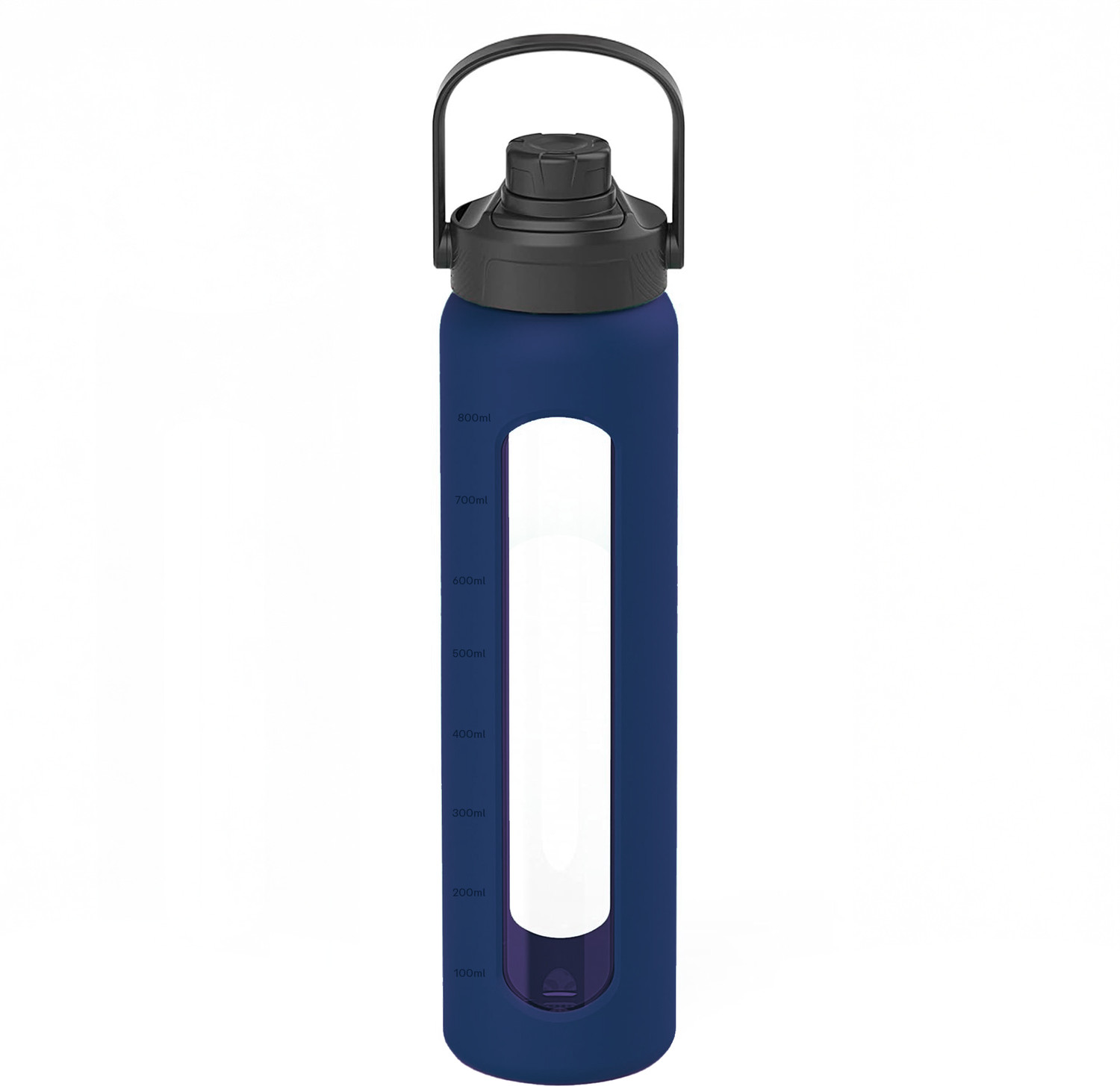 Image of drb Glass Water Bottle 1 Ltr with Protective Silicone cover 1000 ml (Black)