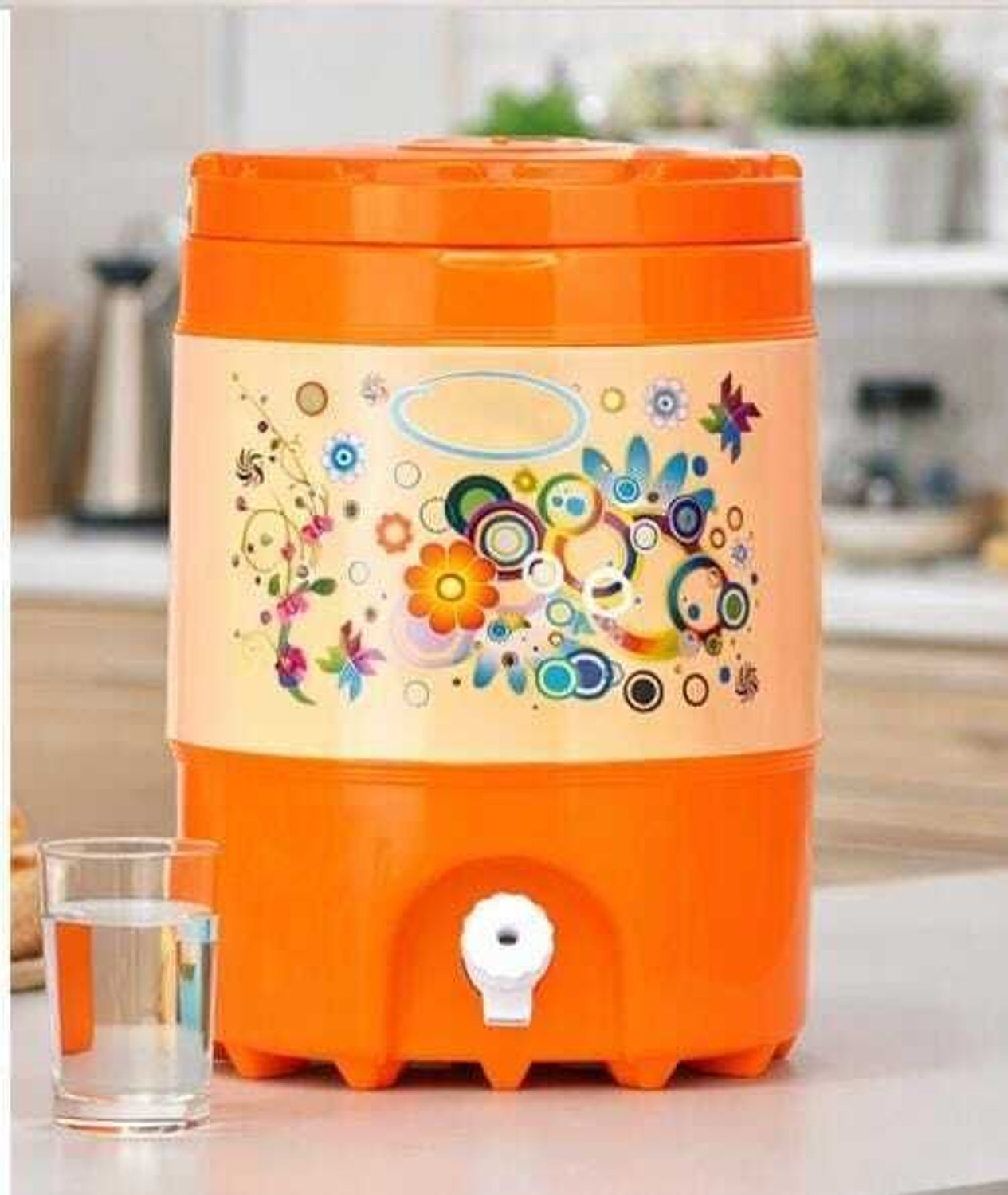 MANSA ENTERPRISES 20L Insulated Water Jar, Orange - Image 1