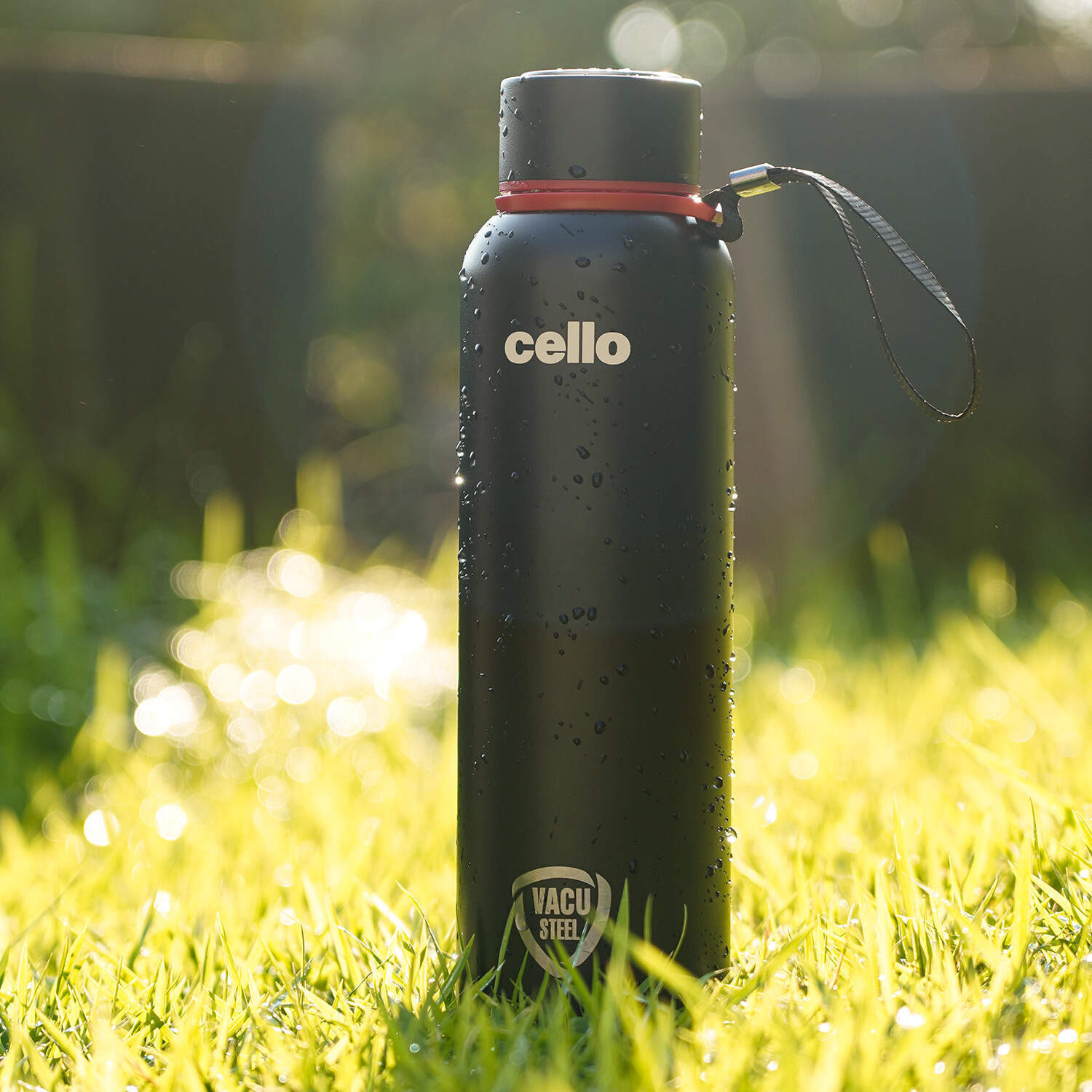 Image of Cello Duro Hector Flask, Vacusteel Water Bottle 1100 Ml 1100 ml Steel Flask (Pack of 1, Black)