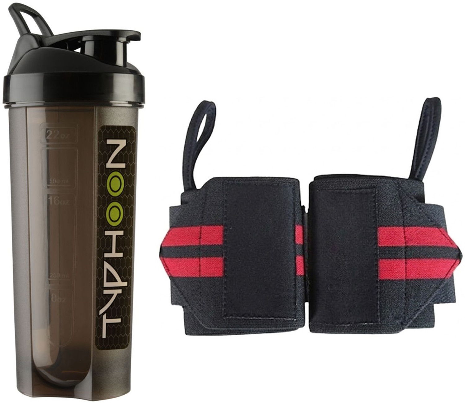 Image of Pheonix Fitness Combo Gym Typhoon Bottle With Wrist Band Support Gym & Sports Kit 700 ml Plastic Shaker (Pack of 2, Multicolor)