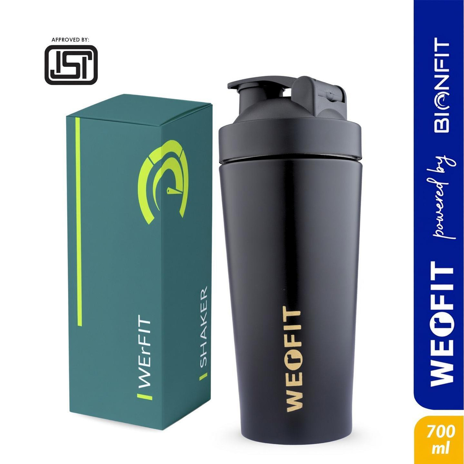 WErFIT 700 ml Premium Stainless Steel Gym Shaker Bottle - Image 1