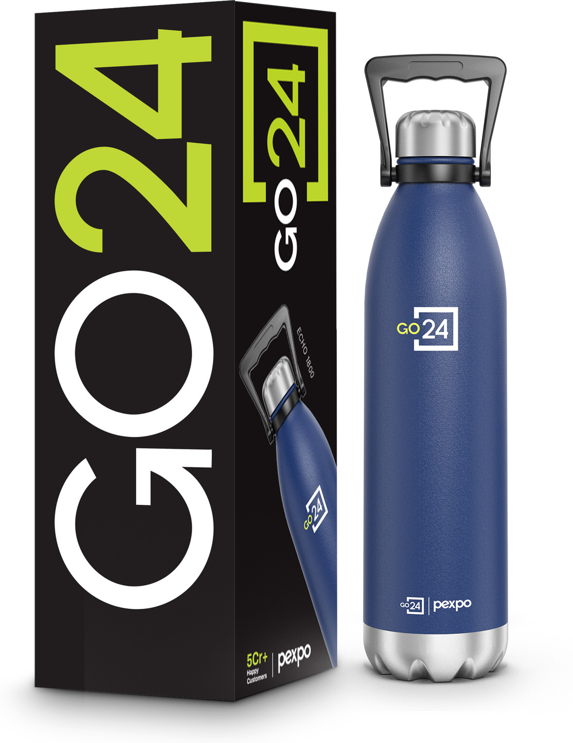 Image of GHARVAKHRI 1.5 Liter Insulated Water Bottle | Hot & Cold, BPA Free, Leak Proof Steel Lid 1500 ml Plastic Bottle (Pack of 1, Red, Grey)