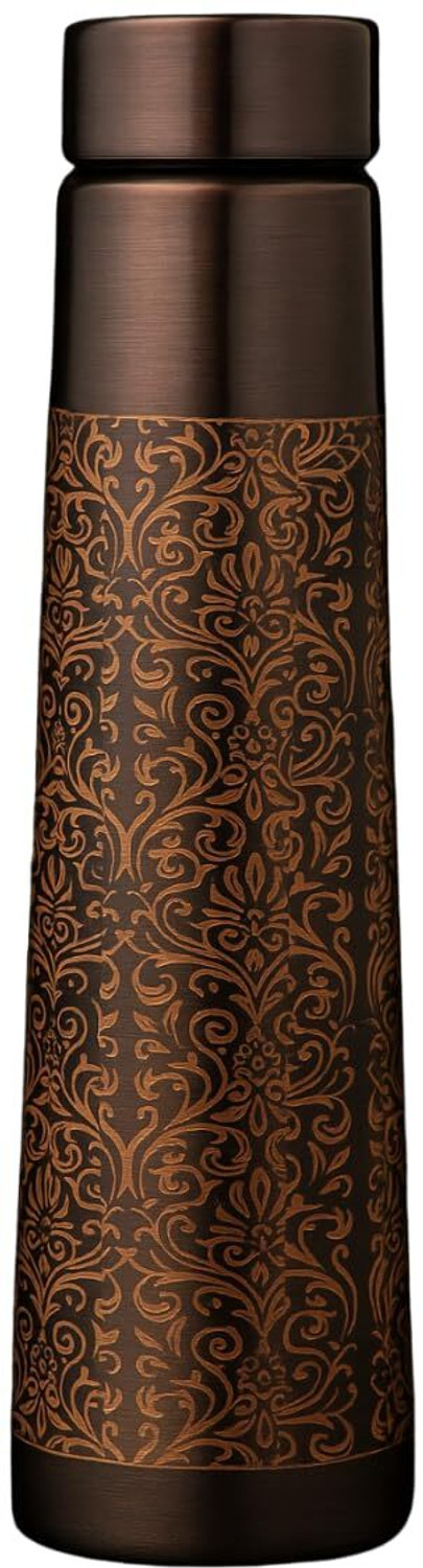 Image of THE ROYAL TEAK Antique plain copper bottle 950 ml Copper Bottle (Pack of 1, Copper)