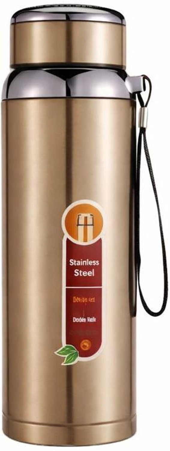 Image of Dzentro Vacuum Insulated Double Wall Steel Bottle 800ML 800 ml Steel Bottle (Pack of 1, Gold)
