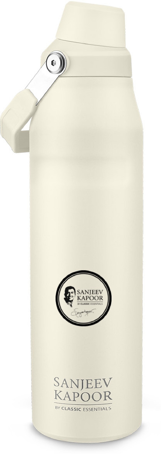 Image of Sanjeev Kapoor By Classic Essentials Stainless Steel Hot & Cold Vacuum Insulated with Handle 1000 ml Steel Flask (Pack of 1, Green)