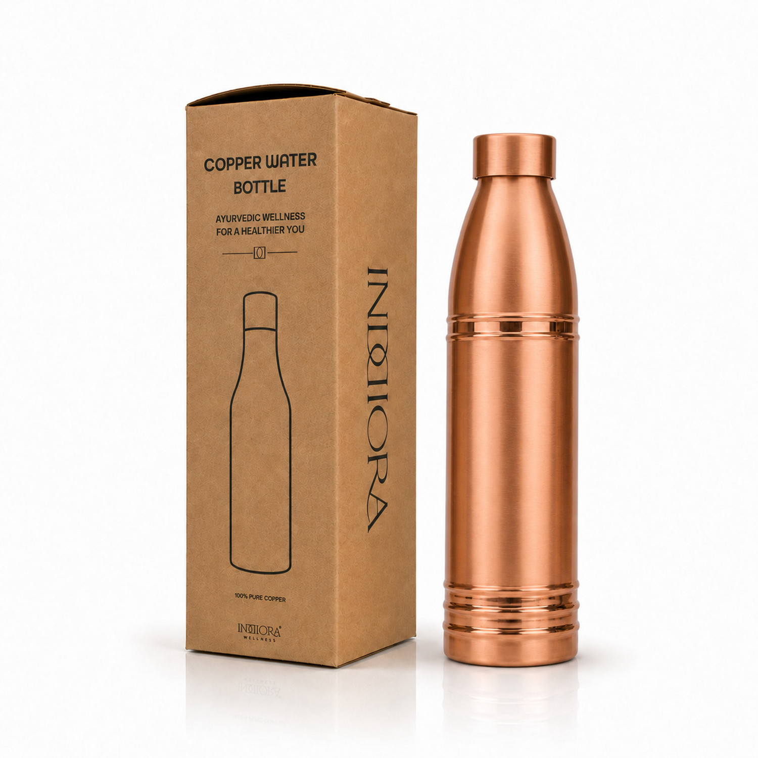 Inddiora 1 Litre Pure Copper Water Bottle - Image 6