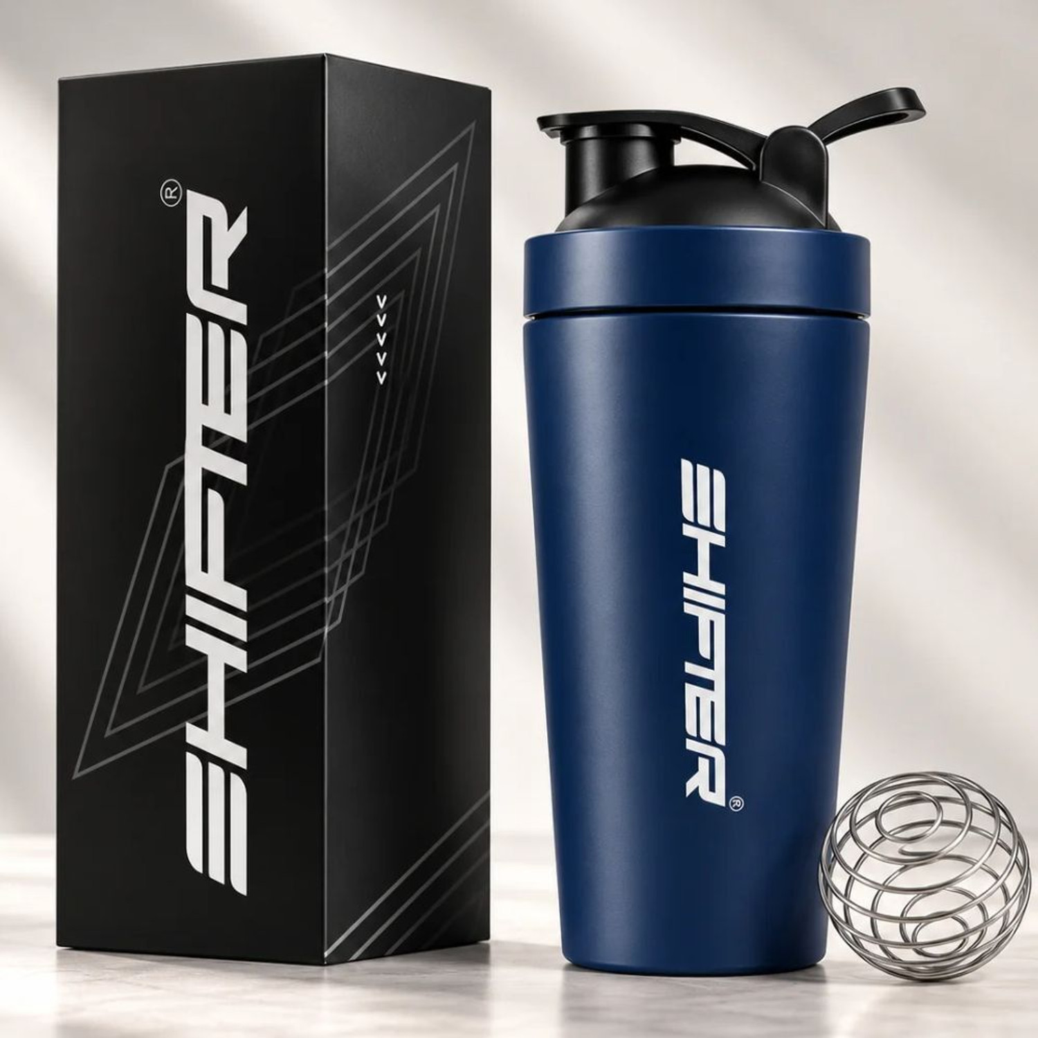 SHIFTER Steel Shaker For Gym Protein Bottle Metal Siper BPA Free 700 ml Steel Shaker (Pack of 1, Blue) - Image 1