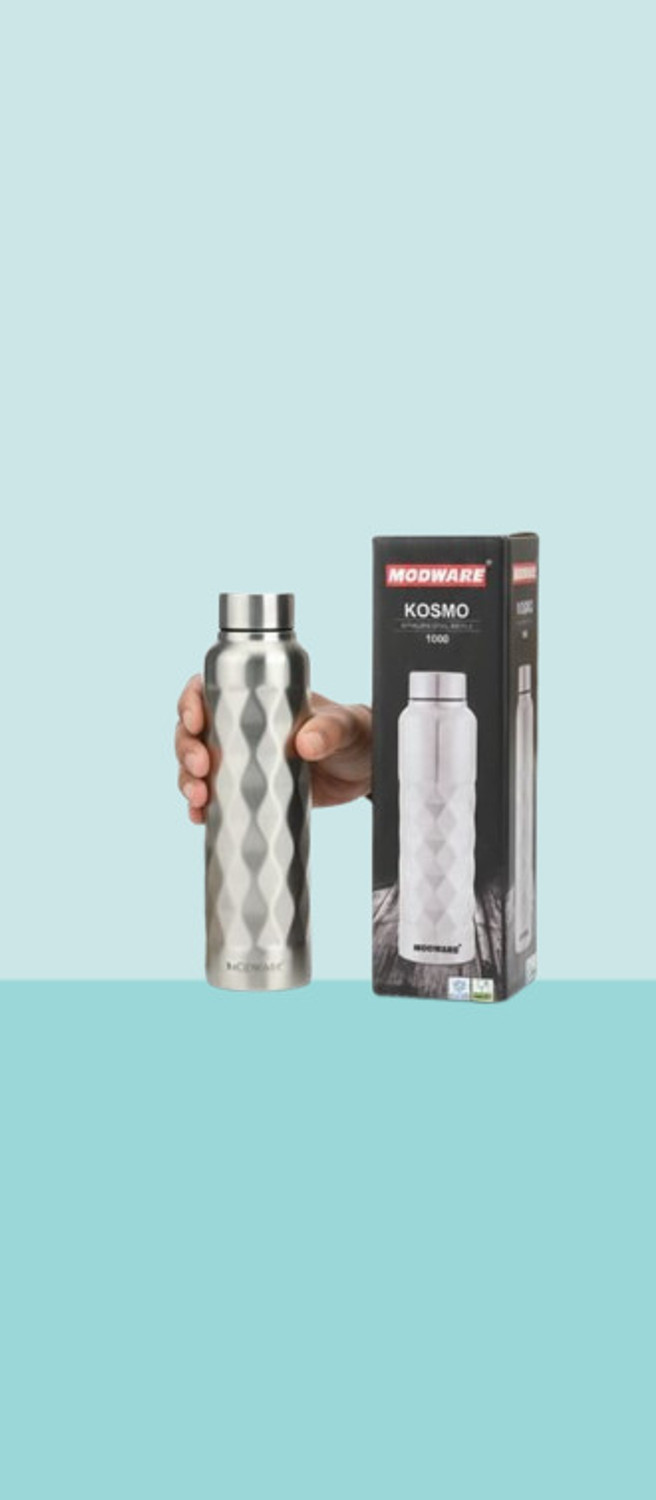 Image of MODWARE Vacuum Insulated Stainless Steel Water Bottle Thermos Flask For Office, Travel- 500 ml Steel Bottle (Pack of 1, Silver)