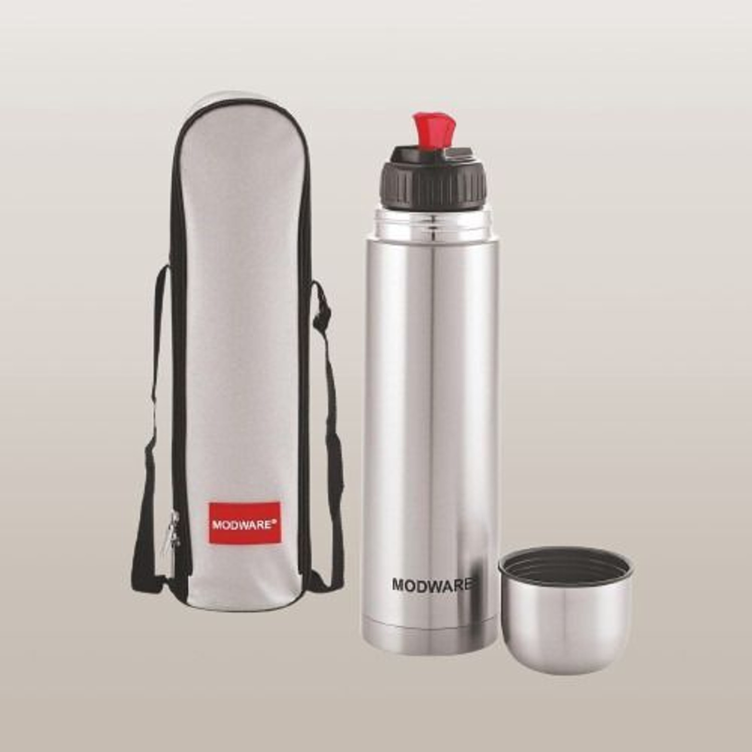 Image of MODWARE Vacuum Insulated Stainless Steel Water Bottle Thermos Flask For Office, Travel- 500 ml Steel Bottle (Pack of 1, Silver)