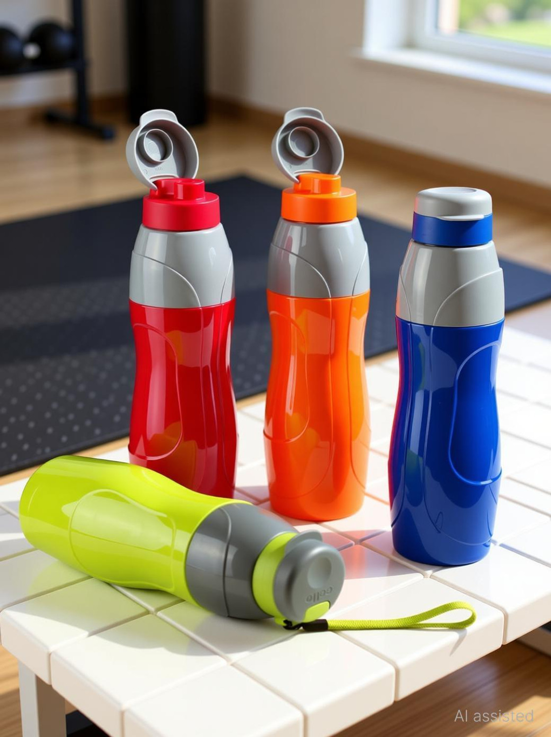 Image of Cello Venice Bottle, Set of 3 1000 ml Plastic Bottle (Pack of 3, Blue)