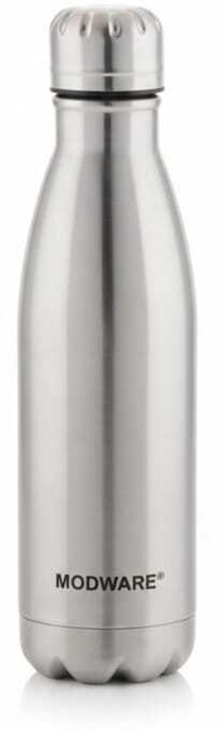 Image of MODWARE Vacuum Insulated Stainless Steel Water Bottle Thermos Flask For Office, Travel- 500 ml Steel Bottle (Pack of 1, Silver)