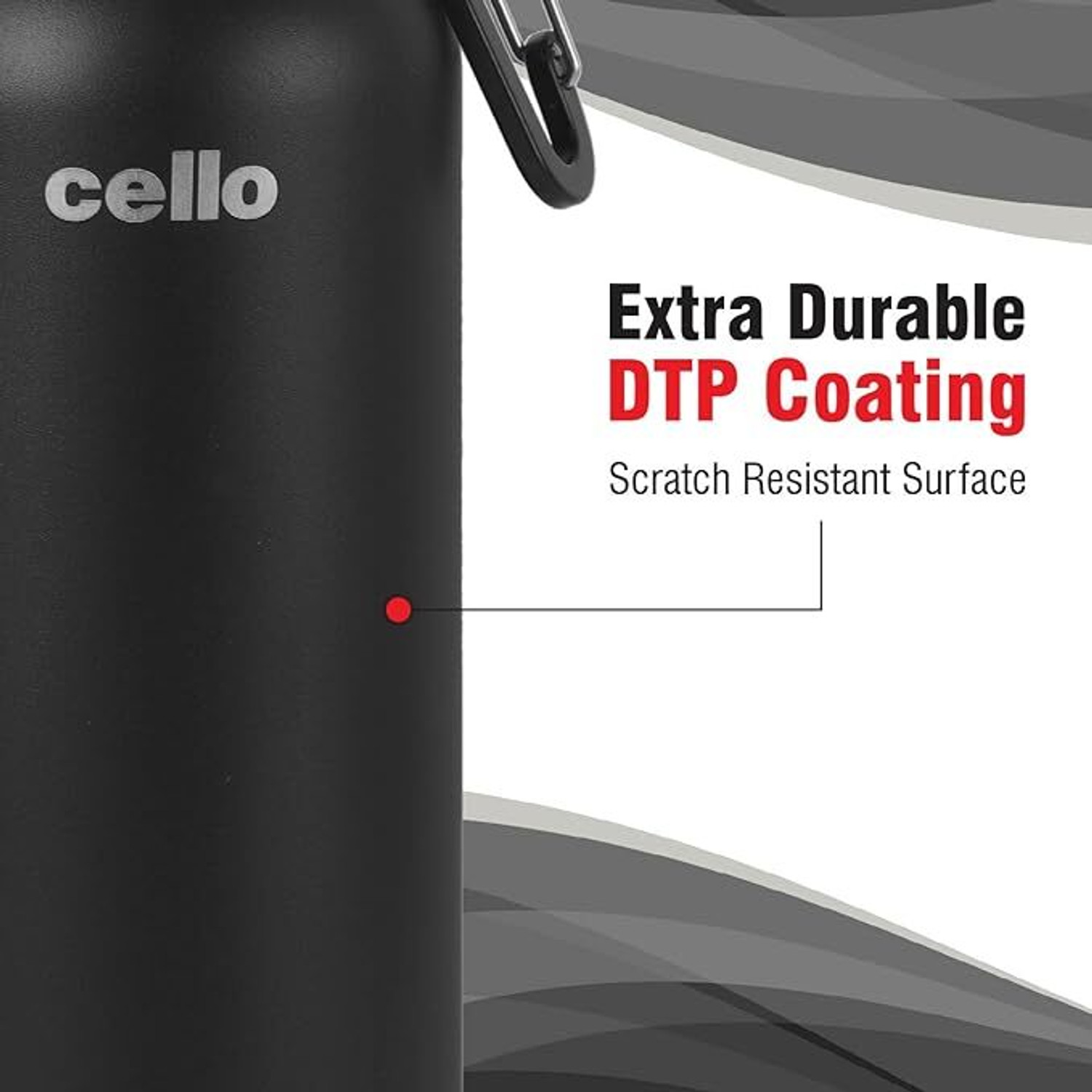 Image of Cello Duro Hector Flask, Vacusteel Water Bottle 1100 Ml 1100 ml Steel Flask (Pack of 1, Black)