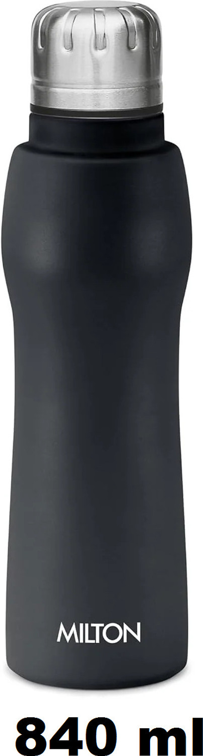 Image of MILTON elate black 840 ml 840 ml Steel Sipper (Pack of 1, Black)