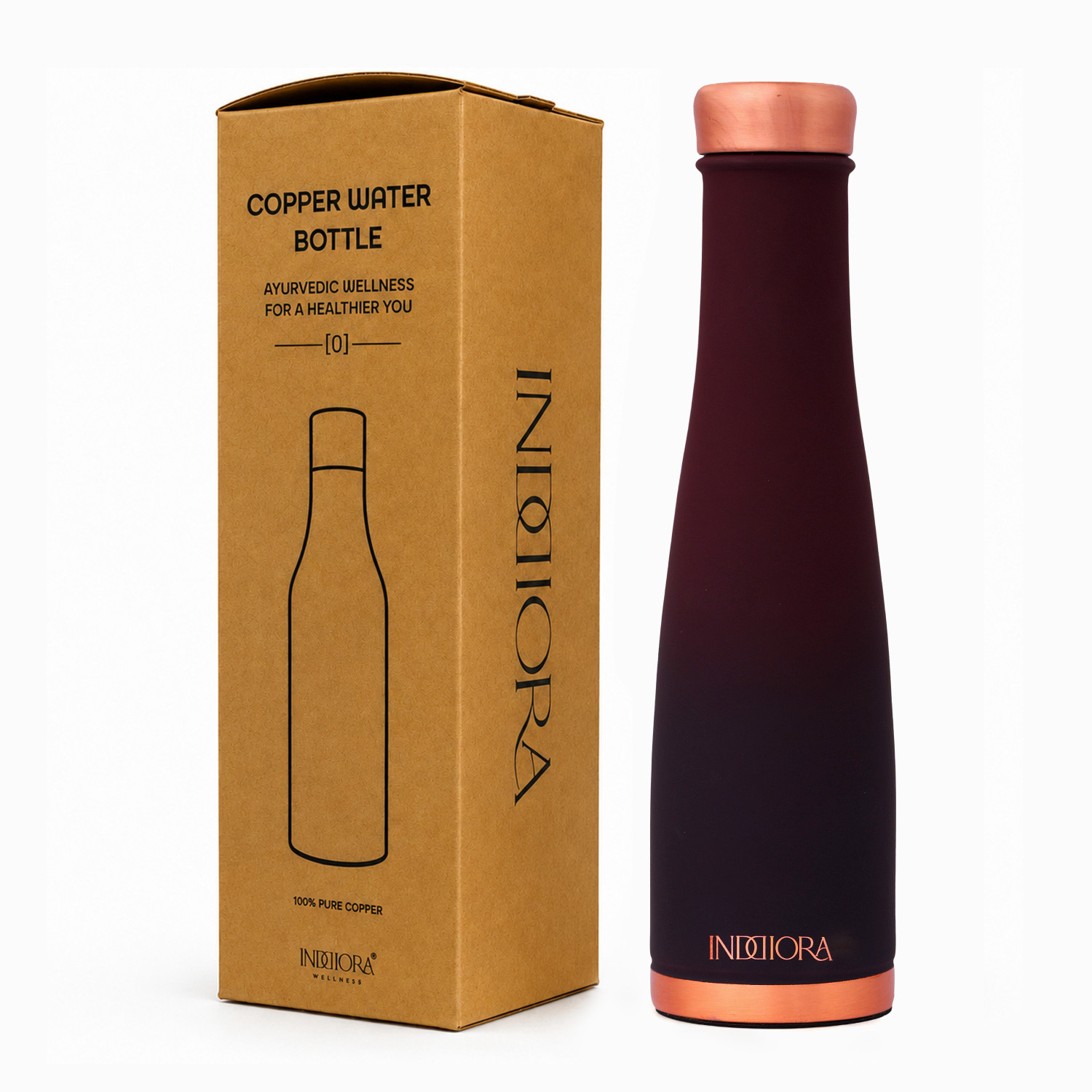 INDDIOIRA Pure Copper Water Bottle 950 ml Blue - Image 6