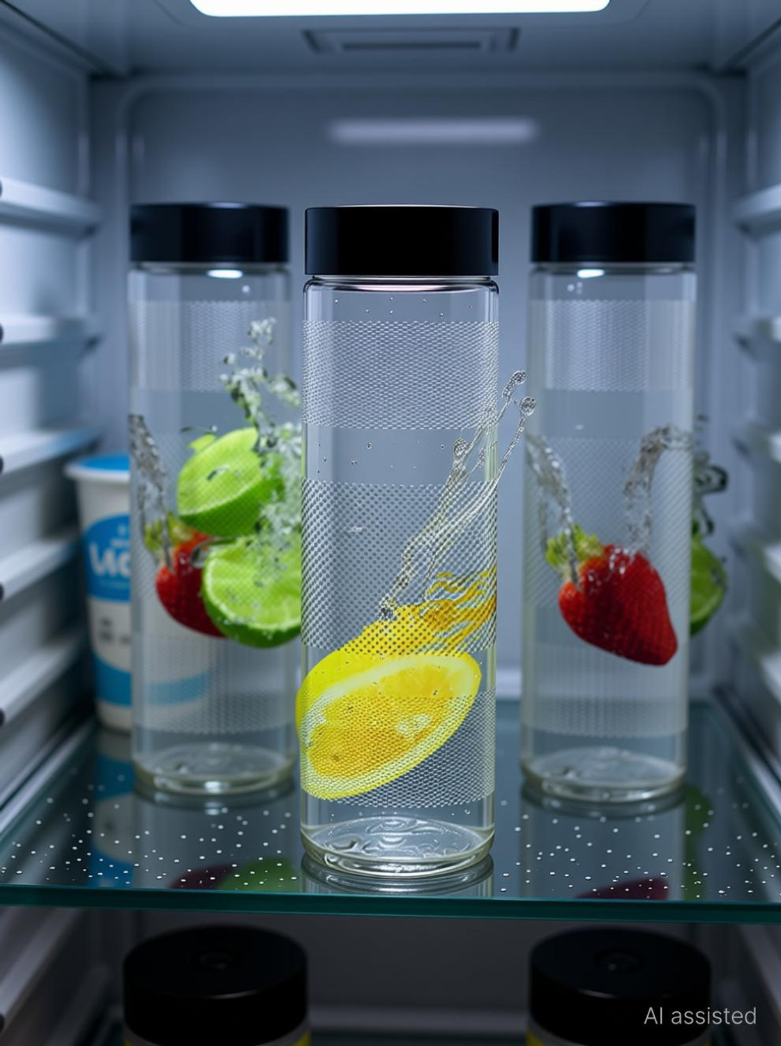 Image of 3D METRO SUPER STORE Square Shape Water Bottle for Fridge, Home, Office Gym School Boy, Unbreakable 1000 ml PET Bottle (Pack of 6, Multicolor)