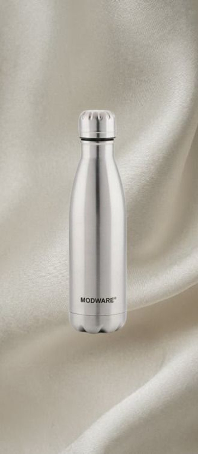 Image of MODWARE Vacuum Insulated Stainless Steel Water Bottle Thermos Flask For Office, Travel- 500 ml Steel Bottle (Pack of 1, Silver)