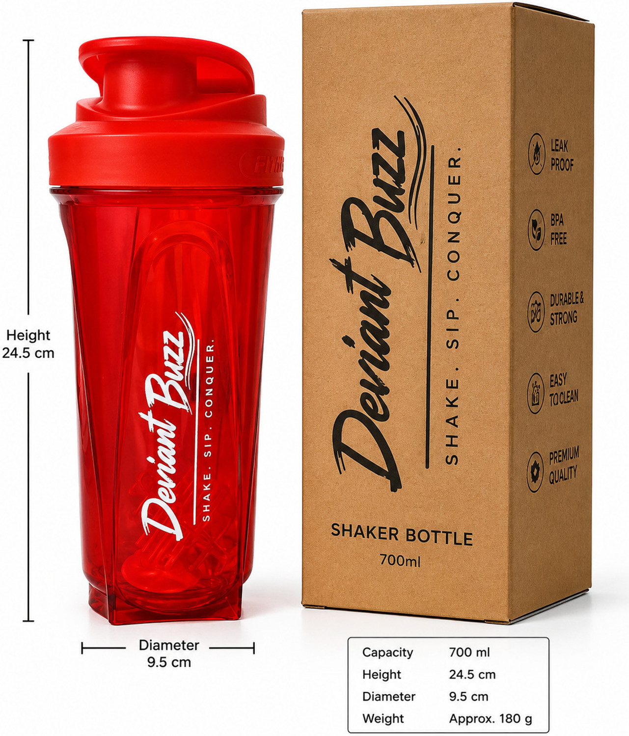 Deviant Buzz Premium Shaker Bottle 700ml - Image 1