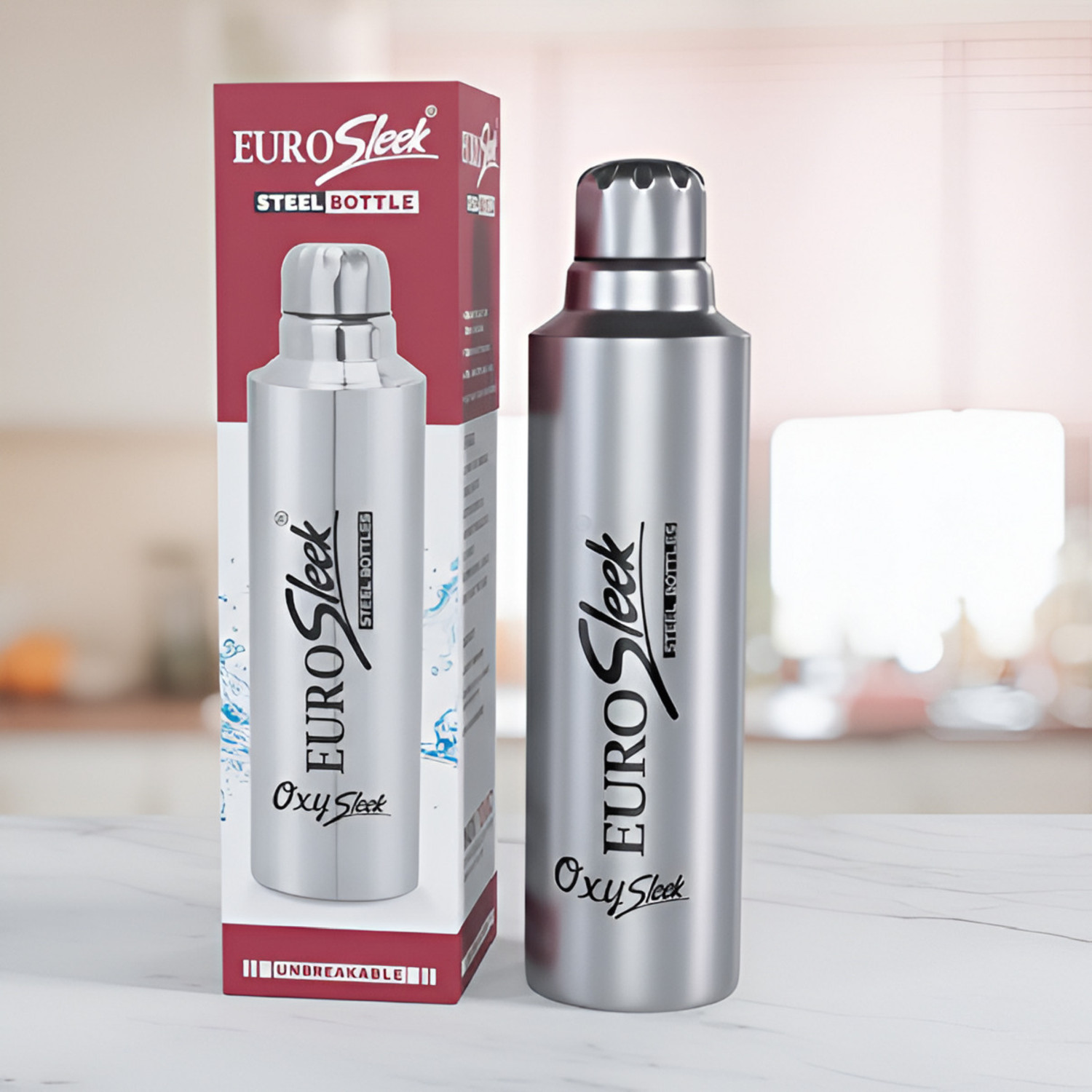 Image of Danae Insulated Hot and Cold Water Bottle Leak-Proof & BA Free 1000 ml Stainless Steel Bottle (Pack of 1, Silver)
