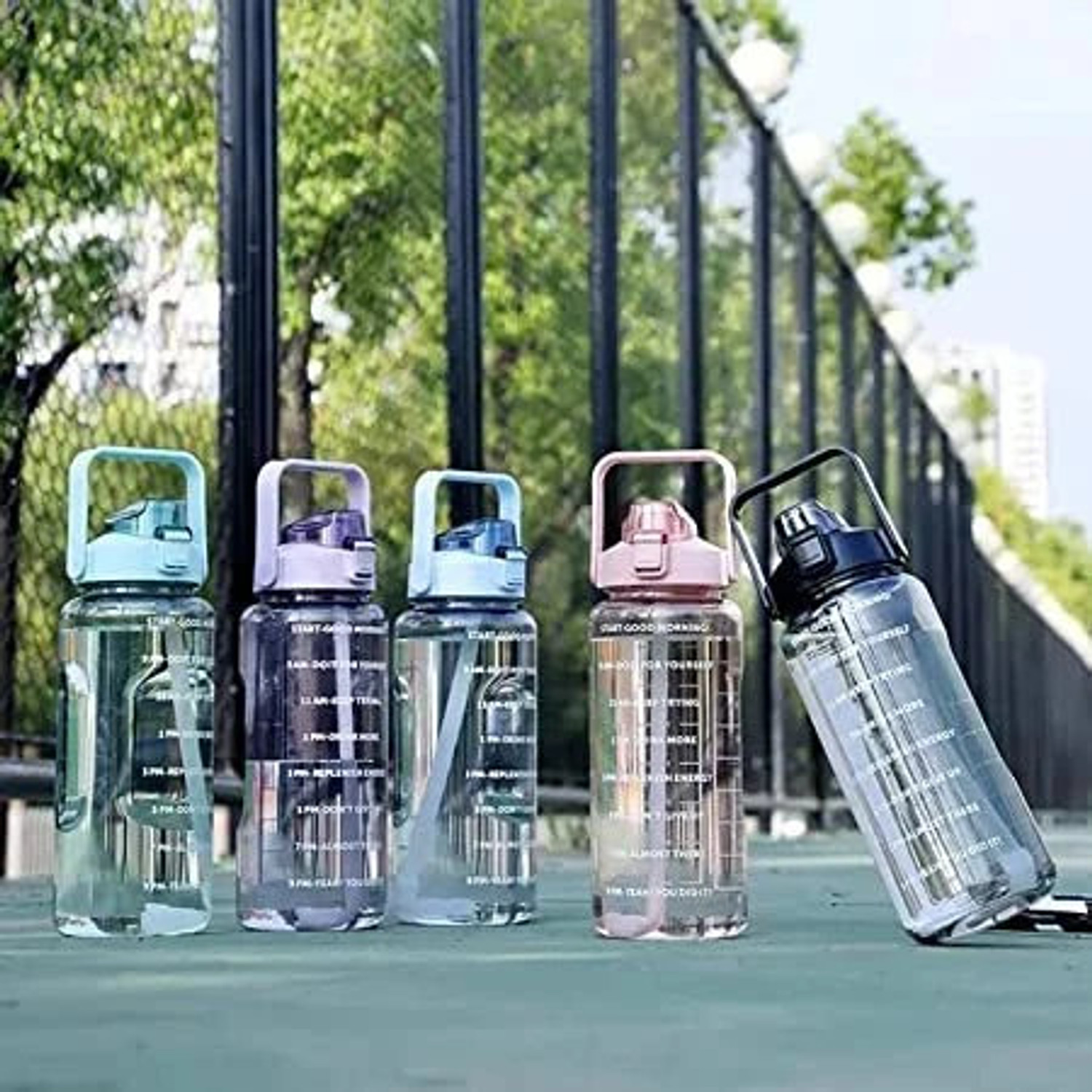 Image of MYLN TRANSPARENT X262 2000 ml Silicone Bottle (Pack of 3, Multicolor)