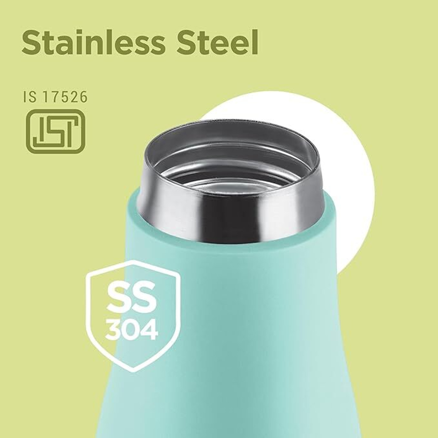 Image of MILTON Fame 600 bottle Teal blue 500 ml Steel Bottle (Pack of 1, Light Blue)