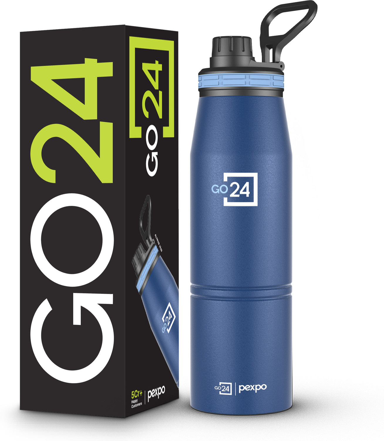 Image of pexpo UMBRO Stainless Steel Leakproof Fridge Water Bottle Home & Kitchen, Office 700 ml Steel Bottle (Pack of 2, Blue)