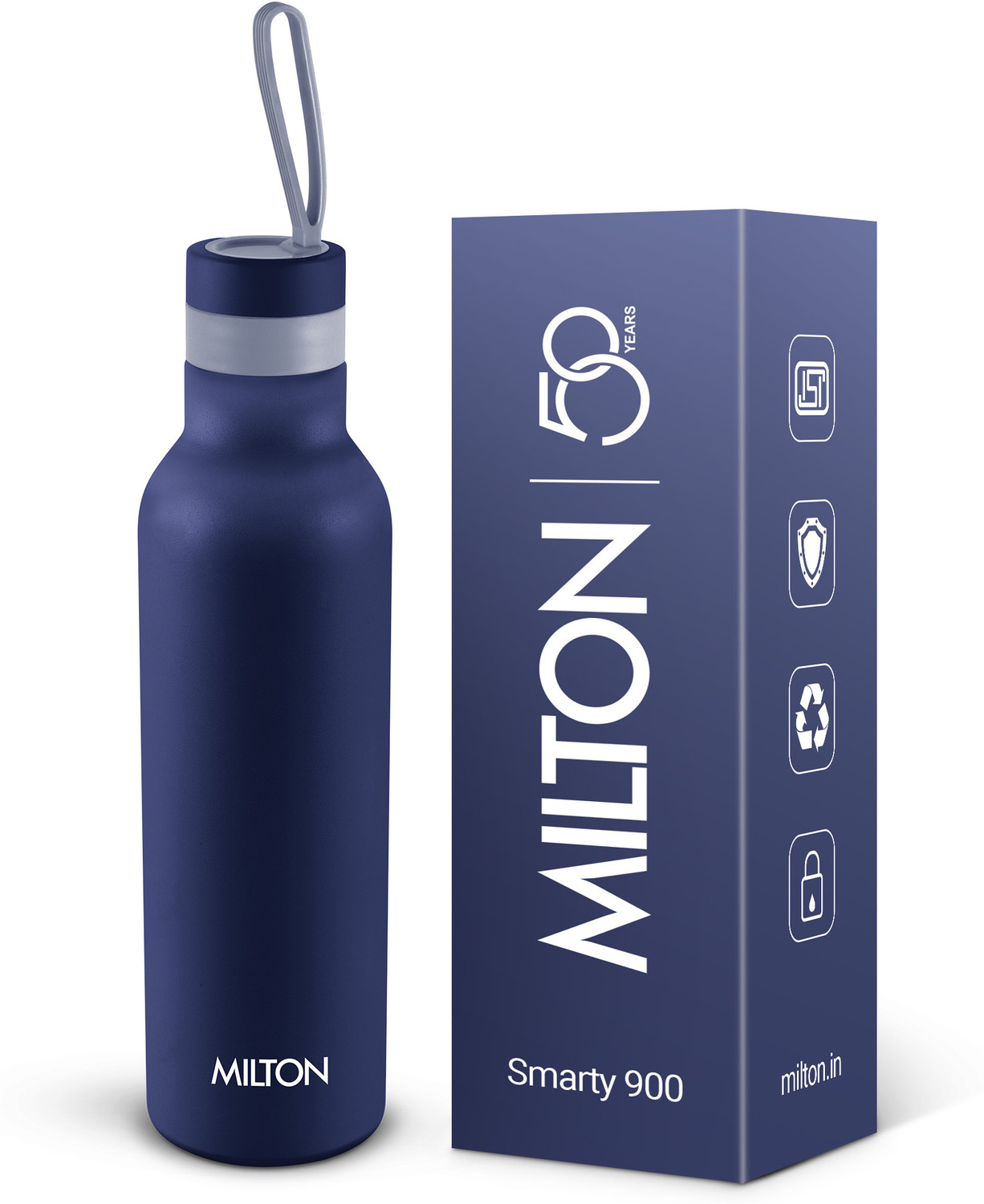 Image of MILTON Aura 1000 Thermosteel 1050 ml Steel Bottle (Pack of 1, Blue)