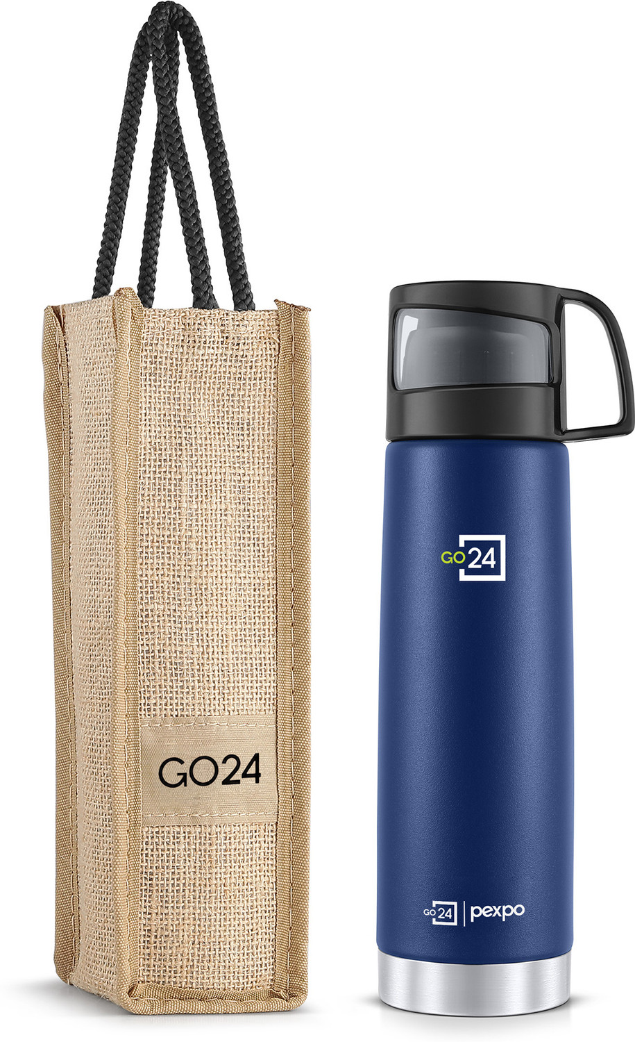 Image of pexpo UMBRO Stainless Steel Leakproof Fridge Water Bottle Home & Kitchen, Office 700 ml Steel Bottle (Pack of 2, Blue)