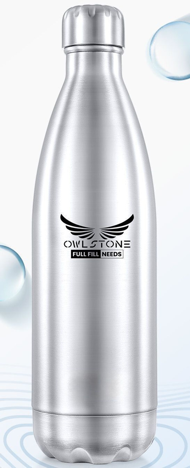 OWLSTONE EXIM LLP Thermosteel 1000ml Flask Silver - Image 1