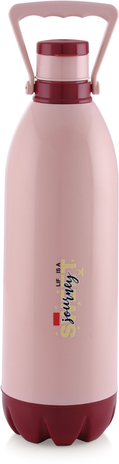 Image of GHARVAKHRI 1.5 Liter Insulated Water Bottle | Hot & Cold, BPA Free, Leak Proof Steel Lid 1500 ml Plastic Bottle (Pack of 1, Red, Grey)