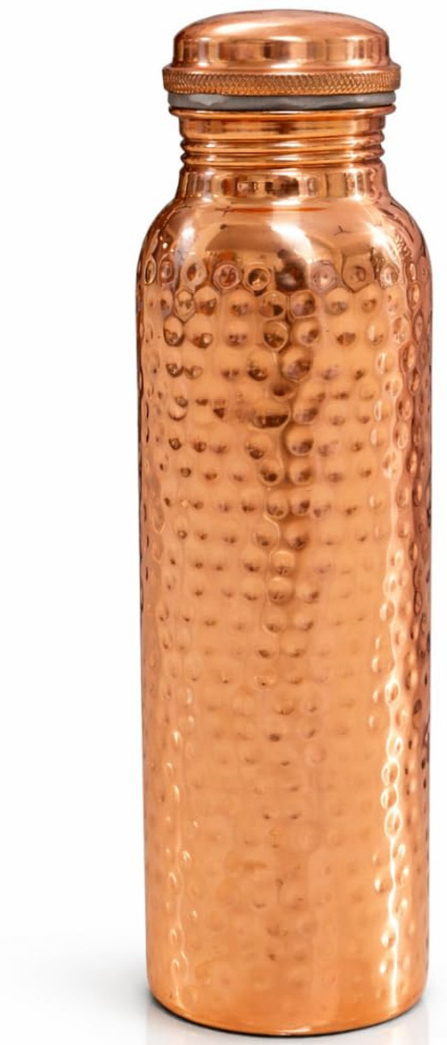 Image of THE ROYAL TEAK Antique plain copper bottle 950 ml Copper Bottle (Pack of 1, Copper)