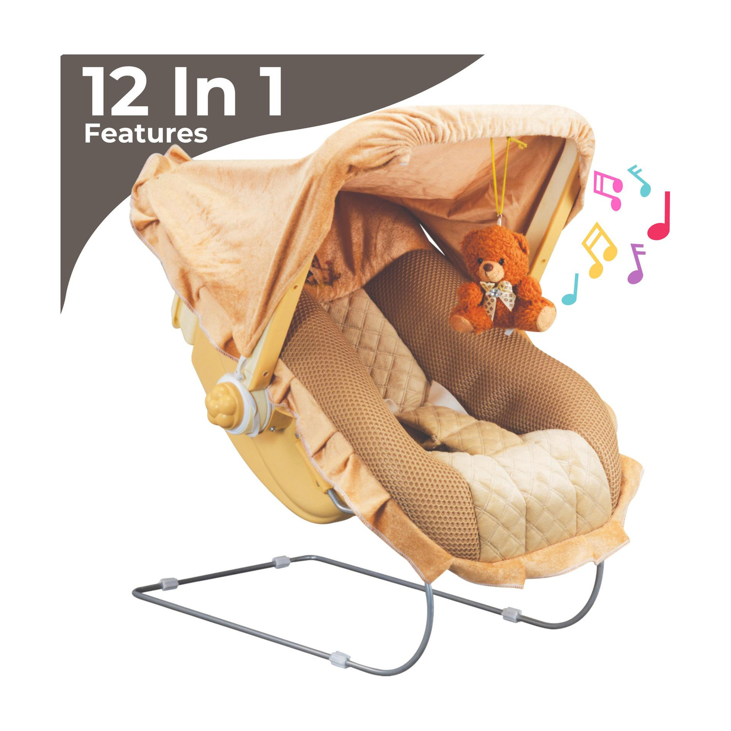 Image of Toytoria Cotton Baby Swing 1 to 6 Year Folding & Washable With Safety Belt baby chair Swings (Pink)