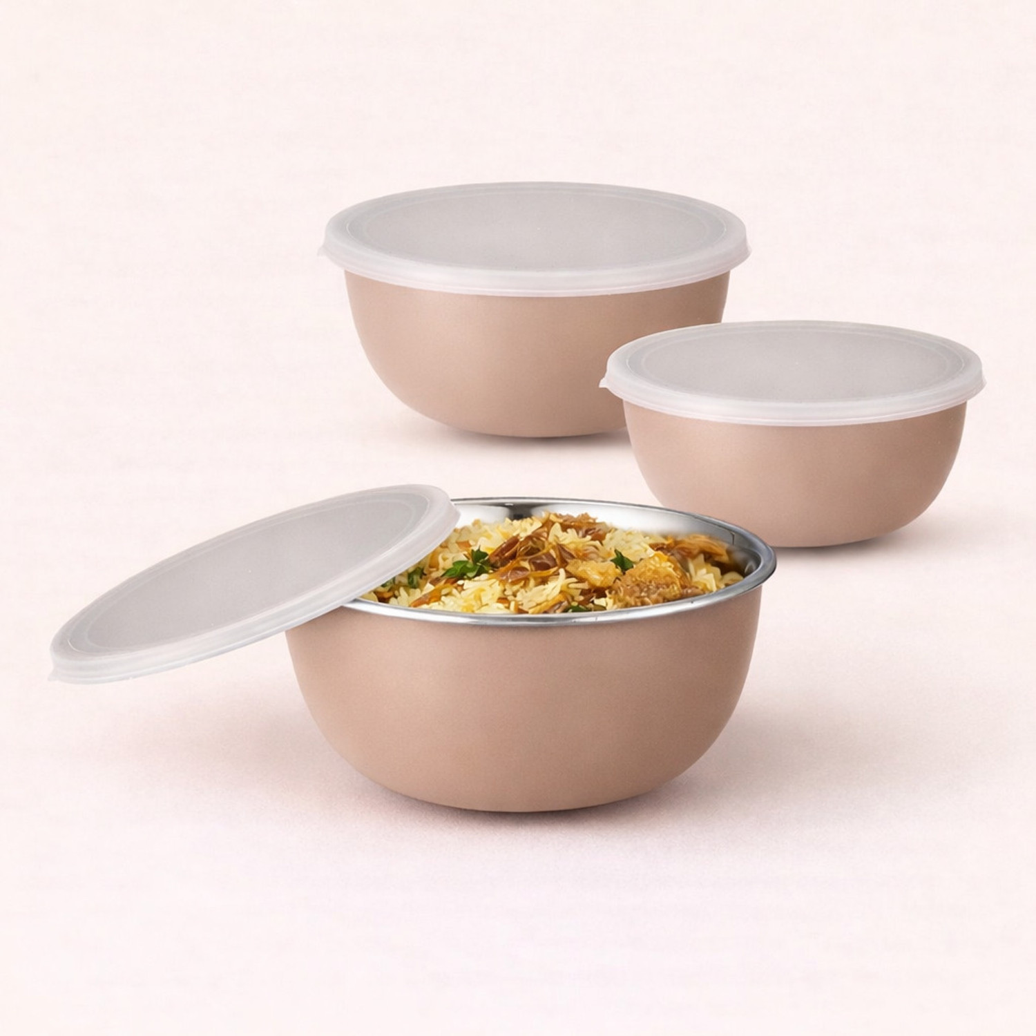 Image of Jaypee Plus Stainless Steel Soup Bowl SIP & SAVOUR Soup Bowl with Sipper for Gifting Traveling Picnic and Office (Pack of 2, Pink)