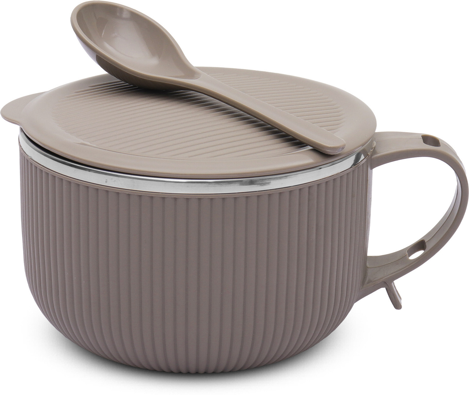 Image of Jaypee Plus Stainless Steel Soup Bowl SIP & SAVOUR Soup Bowl with Sipper for Gifting Traveling Picnic and Office (Pack of 2, Pink)