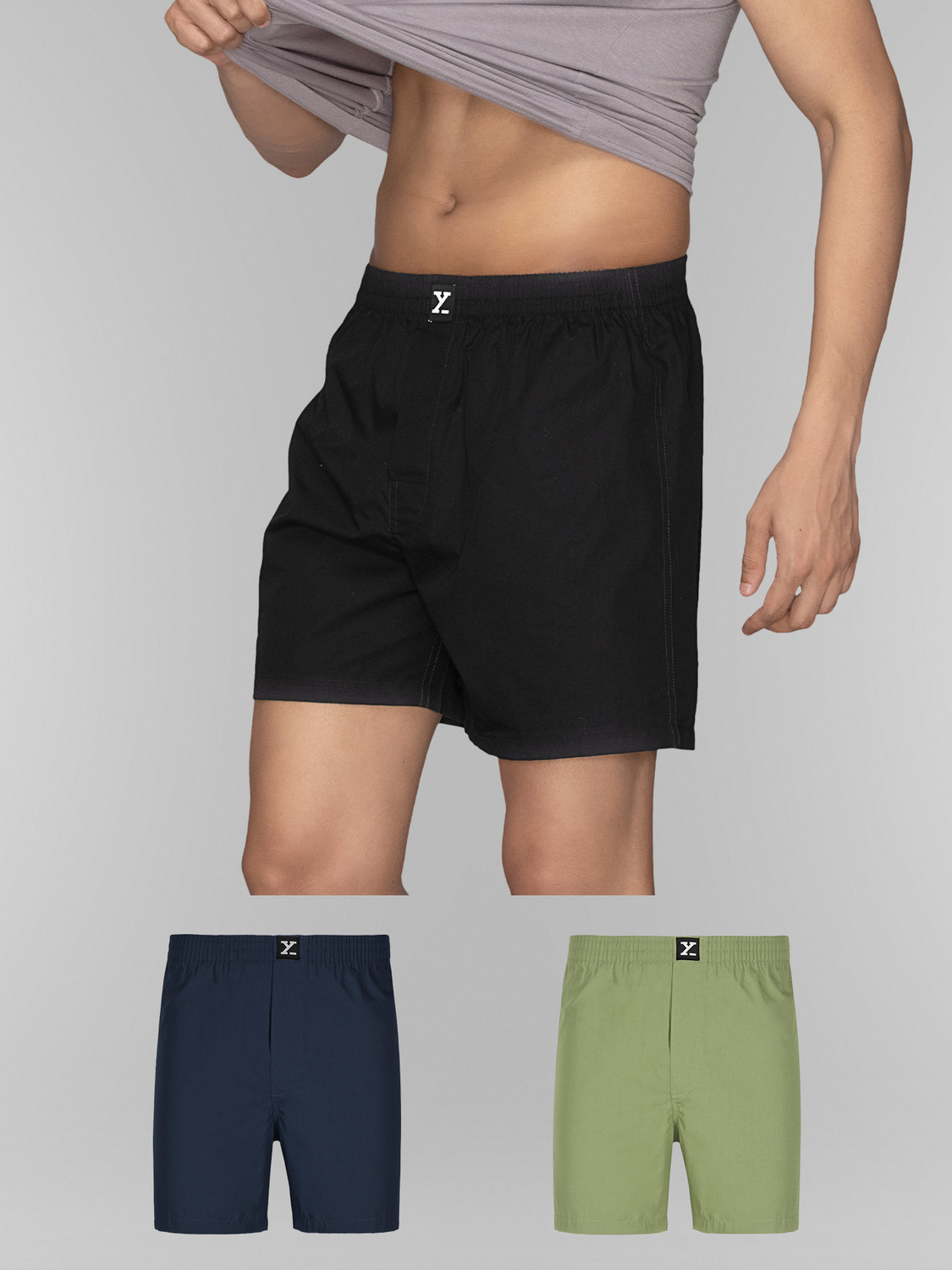 Image of XYXX Pack of 2 Solid Men Multicolor Sports Shorts